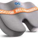 Everlasting Comfort Doctor Recommended Memory Foam Seat Cushion for Office Chairs & Car - Ergonomic Office Desk Accessories - Cushions for Tailbone Pain Relief, Sciatica & Back Support Pillow (06. Gray)