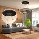2 Pieces PU Ceiling Medallion Decorative Ceiling Fan Medallion Round Home Lighting for Light Fixtures Chandeliers, 12"od x 3.5"ID(Black)