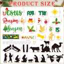 2 x MISS FANTASY 88 PCS Christmas Bulletin Board Decorations Set, Nativity Bulletin Board Set Jesus is The Reason for The Season Jesus Birth Cutout Sunday School Christmas Classroom Office Decorations