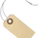 Manila Tags with Elastic Loop - 2 3/4' x 1 3/8', Box of 100 Paper Tags with Reinforced Hole, Labels with String Attached