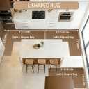 L Shaped Rug Corner Kitchen Rugs Non Slip Washable Mat, L-Shaped Rug Super Absorbent Corner Kitchen Mats Rubber Waterproof Corners Area Runner Kitchen Sink Floor Mat (Beige Right-L, 39.4X47.2X17.7)