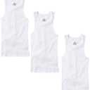 TZ Promise 3-6 Pack Men's 100% Cotton Wife Beater A-Shirts Undershirt Plain Ribbed Tank Top (3-Pack White, Large)