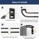 ENJOYBASICS Double Curtain RodBlackout Wrap-Around Curtain Rods for Windows 48 to 84 InchAdjustable from 32 to 86 Inch for Room Darkening Curtains, Matte Black