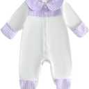 Ayalinggo Baby Boy Girl Outfits Newborn Infant Plaid Gingham Button Down Cotton Romper Jumpsuits One-Piece Footies Clothes