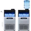 Amzgachfktch Commercial Ice Maker, 100lbs/24H Under Counter/Freestanding Ice Maker with 22 Lbs Storage, 2 Water Inlet Modes, Auto Self Cleaning Ice Machine for Home/Bar/Office/Shop