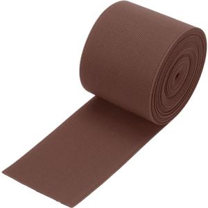 MECCANIXITY Elastic Bands for Sewing 3"(7cm) 5 Yard Brown Knit Elastic Spool High Elasticity for Wigs, Waistband, Pants