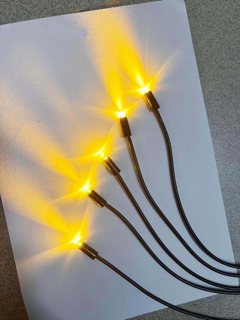 12V Tabletop Fountain Indoor Outdoor Pond 1 to 5 LED-Lights Underwater Feature for Modern Home Table Desk Office Patio DIY Replacement with Adapter US (Warm Lights)