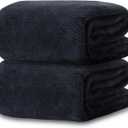 2 Pack 40"x 80" Extra Large Bath Towel Sheet Set, Oversized Bath Sheet Towels for Adults Soft Highly Absorbent Quick Dry Towels Set for Bathroom Hotel Spa Black