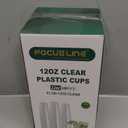 FOCUSLINE 12 oz Clear Plastic Cups, Disposable Heavy Duty Hard Plastic Cups, Reusable, 100 Count