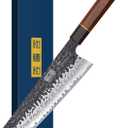 9 Inch Kiritsuke Chef Knife, Japanese Hand Forged 9 Layers 10Cr15CoMoV High Carbon Steel Kitchen Knife, Professional Chef's Knife with Ergonomic Rosewood Handle