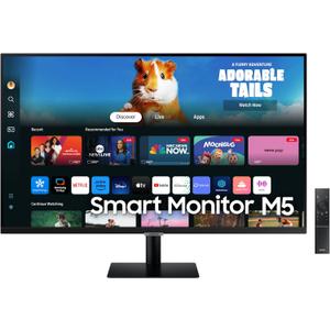 SAMSUNG 27-Inch M5 (M50D) Series FHD Smart Monitor with Streaming TV, Speakers, HDR10, Gaming Hub, Multiple Ports, Workout Tracker, Vision Accessibility Tools, LS27DM500ENXGO, 2024 (Black)