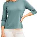 2 x Dokotoo Long Sleeve Shirts Crewneck Womens Tops 2025 Fall Outfits Comfort Basic Tees Fashion Clothing