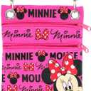 Disney's Minnie Mouse"Glam" Cross-Body Passport Purse Shoulder Bag, Neon Pink