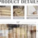 Emvency 4 Pack Valances Window Treatments, Brown Abstract Modern Art Blackout Adjustable for Living Room Bathroom Bedroom Kitchen Over Sink, 52x12 Inch Rod Pocket Valances