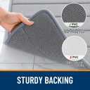 OLANLY Memory Foam Bath Mat 30x20, Super Soft Absorbent Bathroom Rugs, Quick Dry, Machine Washable Shower Floor Rugs, Bathmat Carpet, Bathroom Home Decor Accessories, Grey
