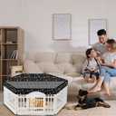 Dog Playpen Top Cover with Half Mesh Provide Shade Fits 36"w 24"h 6 Panels Regular Hexagonal Plastic Exercise Pet Pen, Breathable Dog Crate Puppy Play Pen Cover, Playpen Not Included(Black)