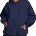 Trendy Queen Womens Oversized Hoodies Fleece Sweatshirts Fall Fashion Pullover Sweaters Winter Clothes (Medium, Navy)