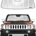 Windshield Sun Shade for 2006-2009 Hummer H3. Front Window Sunshade with Storage Bag (Classic Shiny Silver)