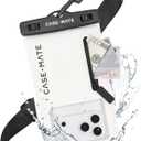 Case-Mate IP68 Waterproof Phone Pouch with Zip Pocket for 3 Cards & Cash - Large Floating Phone Case w/Crossbody Lanyard - Beach Cruise Ship Travel Essentials Compatible w/All Devices - Sand Dollar