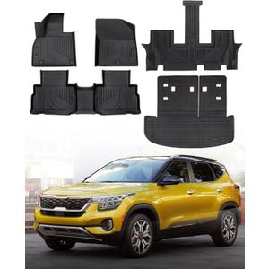 Floor Mats for 2020-2025 Kia Telluride (7 Seat) - All Weather Anti-Slip Custom for Floor Mats & Cargo Mat with Backrest Mats, for Kia Telluride Accessories 2020 2021 2022 2023 2024 2025