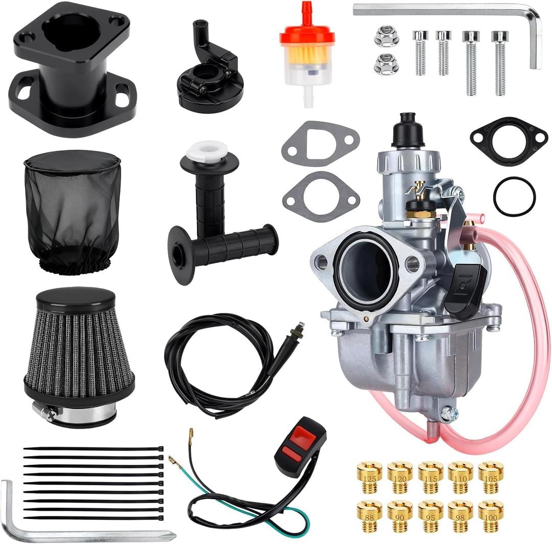 26mm VM22 Carburetor Kit for Predator 212cc 196cc 224cc Coleman CT200U BT200X KT196 Mini Bike Go Kart 6.5HP GX160 GX200 Clone Engine(black)