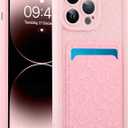 MOWIME Compatible with iPhone 14 Pro Case with Card Holder, Cheetah Print Shockproof Soft TPU Protective Case Women Girls, Anti Scratch Wallet Case for iPhone 14 Pro 6.1 Inch, Pink