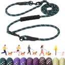Bcadem Versatile 7.5 FT Heavy Duty Dog Leash with Padded Handle, Easy Converted to Double Leashes, Hands Free, Cross-Body or Waist Leash, Night Reflective, for Small Medium Large Dogs (Dark Green)