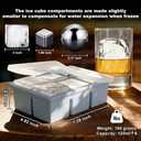 Large Silicone Ice Cube Tray with Lid & XL Stainless Steel Ice Balls - Easy Release 2" Big Sphere Ice Maker Mold & Reusable Metal Chilling Spheres - Non-Diluting Whiskey Gifts for Him Dad-BLACK