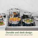 Cuisinart 7-Piece Stainless Steel Pots and Pans Set, Cookware Set Compatible with Induction, Electric, Gas Cooktops, Aluminum Core for Quick Even Heat, Cool Grip Handles, Dishwasher Safe, Oven Safe