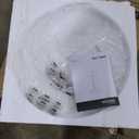 VASAGLE Round Bar Table, 41.3 Inches Tall Cocktail Pub Table with Multi-Colored Lights and Glass Top, Large Steel Base, for Kitchen, Bistro, Parties, Cloud White and Ink Black