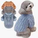 FabriCastle Dog Sweater, 3-Pack Dog & Cat Clothes, Ultra Soft and Warm Pet Jackets for  Dogs Boy, Winter Pet Apparel Costumes, Puppy Outfits (Blue,Grey,Doe, XX-Small)