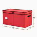 ZOBER Christmas Ornament Storage Box - Stores 128 3" Ornaments with Individual Trays - Tear Proof 600D Oxford Fabric - ornament organizer storage box, Durable Christmas Containers Holder - Red