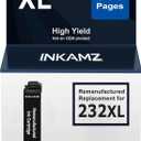 232XL Black Ink Cartridge Remanufactured Replacement for Epson 232 Black Ink Cartridge High Yield Work with XP-4200 XP-4205, WF-2930 WF-2950 Printer (1 Black)