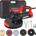 YUCHENGTECH 7 Inch Concrete Grinder with Dust Collector Floor Grinder with Vacuum 2200W 0-4800RPM with Auxiliary Handles & Storage Case for Concrete Cement Granite Marble