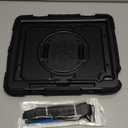 BLOSOMEET Protective Case for iPad Air 13 Inch M3 2025 & M2 2024 with Tempered Glass Screen Protector & Pencil Holder, Rugged Construction iPad Air 13 Cover with Stand Hand Shoulder Strap (Black)