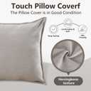 Fall Decorative Pillow Covers, 20x20 Inch Pillow Covers Set of 2, Beige Soft Chenille Decorative Square Throw Pillow Covers Farmhouse for Sofa Living Room Bed Home Decor