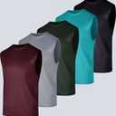5 Pack: Mens Mesh Active Tank Top Large