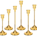 Candlestick Holders, 6PCS Gold Metal Taper Candle Holder Vintage Candlestick Holder Decorative for Home Decor Table Centerpiece Wedding Housewarming Gift