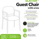 HON Scatter Leather Office Chairs for Guests, Lobby, Offices, Stackable Chairs with Arms, Comfy Desk Seating, Black