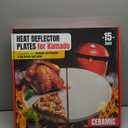 Half-Moon Ceramic Heat Deflector Plates for Kamado Joe Classic I, II, III - 15 Inch Pizza Stone - Kamado Joe Accessories and Replacement Parts by Smoker Chef - 2-Pack