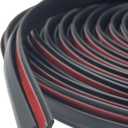 Rubber Edge Guard U Channel Trim Self Adhesive Metal Edge Protection Guard for Car Doors, Hatches, Lockers, Panels (20Ft, Black)