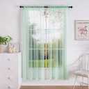 PI Sheer Curtains 95 Inches Long,Window Drapery Rod Pocket Light Filter Airy Voile for Living Room/Bedroom/Patio Door/Sliding Glass Door 2 Panels(W42XL95,Mint Green)