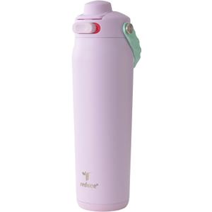 REDUCE Aura Vacuum Insulated 26 oz Water Bottle - Leak-Proof & Chug Spout for Quick Hydration - Keeps Drinks Cold for 30 Hours - Removable Handle for Travel or Gym - Soft Sit Base - Lilac Bud
