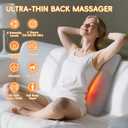Back Massager with Heat for Pain Relief Deep Tissue, Ultrathin 4D Shiatsu Lower Back Massager, Chair Back Massager for Home Office, Gifts for Women Men, Grey