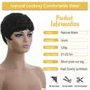 DOcute Short Pixie Cut Wigs for Black Women Short Wigs for Black Women Black Wavy Layered Wigs Short Black Women Wigs (Natural Black)