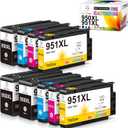 9-Pack 950 951 Ink Cartridges Combo Pack Upgraded XL Miss Deer Compatible Replacement for HP 950XL 951XL for Officejet Pro 8600 8610 8100 8615 8620 251dw Printer (3 Black, 2 Cyan, 2 Magenta, 2 Yellow)