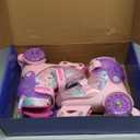 Kids Roller Skates for Beginners - ZOOBLISS Toddler Roller Skates for Girls Ages 3-7 with Light-Up Wheels & 4 Adjustable Sizes, Tri-Wheel Training Skates for Kids (Unicorn Rainbow), S