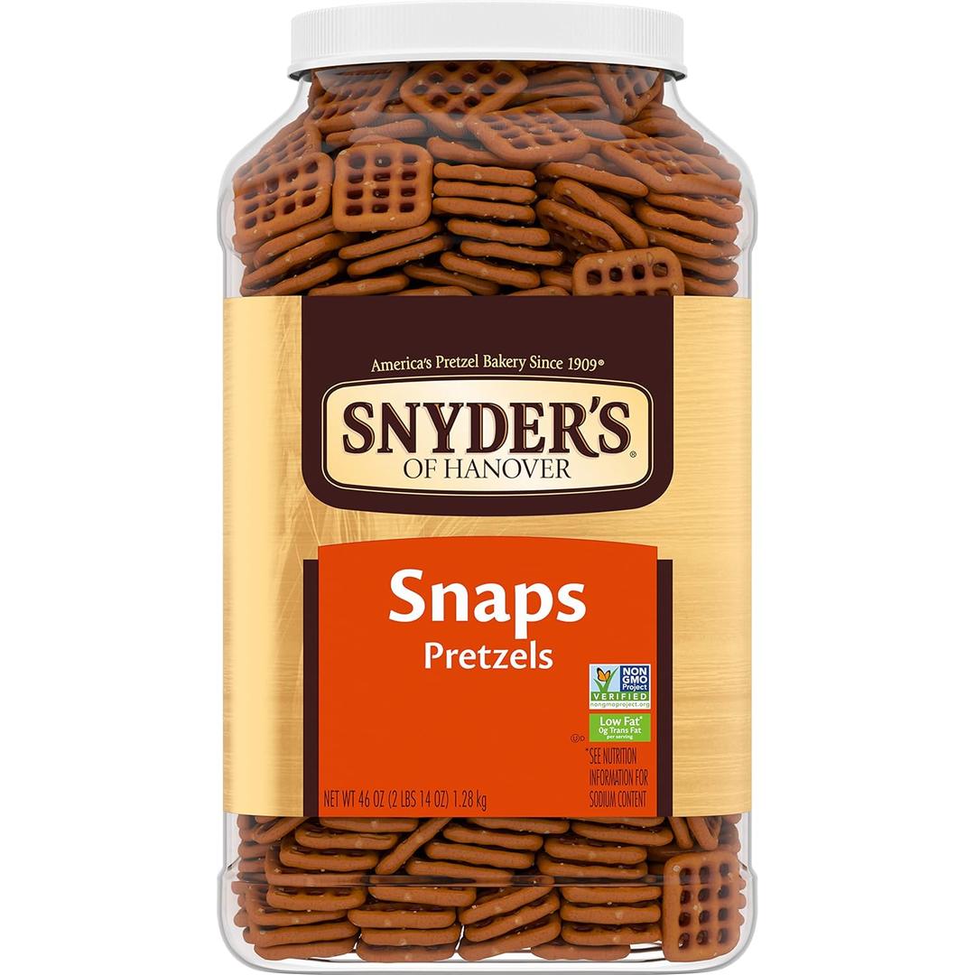 Snyder's of Hanover Pretzel Snaps, 46 Oz Canister (EXP 05/23/26)