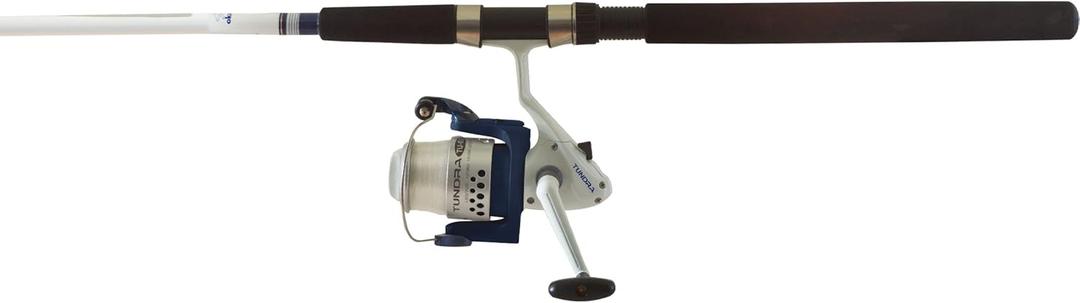 Okuma Fishing TU-702-50 Tundra Combo Spinning Reel (Large, White/Blue)