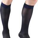 Truform Sheer Compression Stockings, 15-20 mmHg, Women's Knee High Length, 20 Denier, Navy, Large